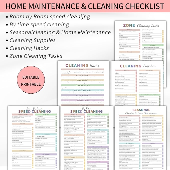 Adhd Cleaning Planner for Adults Women, Cleaning Schedule and Checklist - Image 3