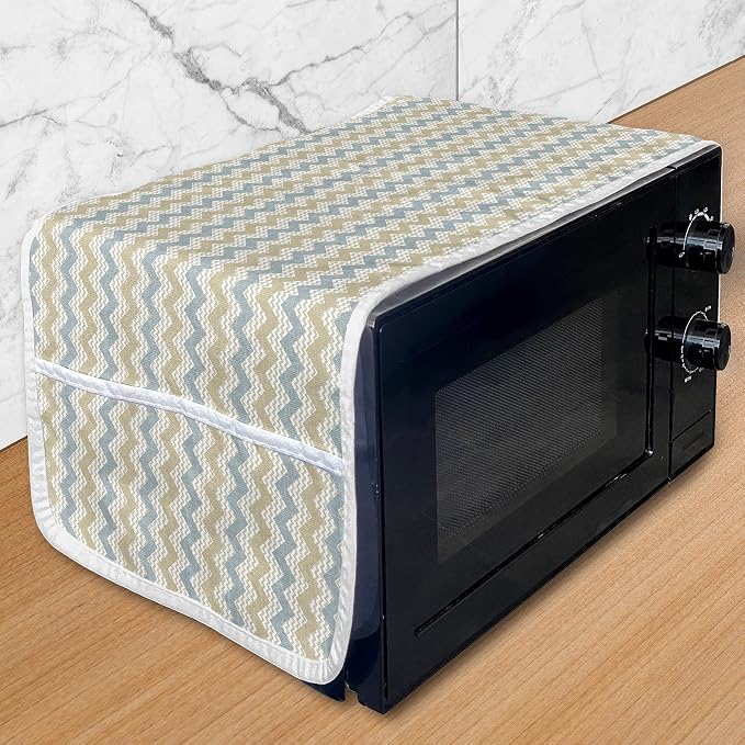Ambesonne Beige Microwave Oven Cover, Chevron Stripe by Ambesonne