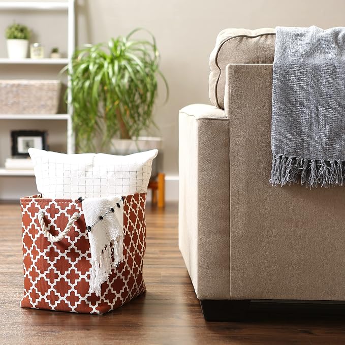 DII Polyester Container with Handles, Lattice Storage Bin - Image 5