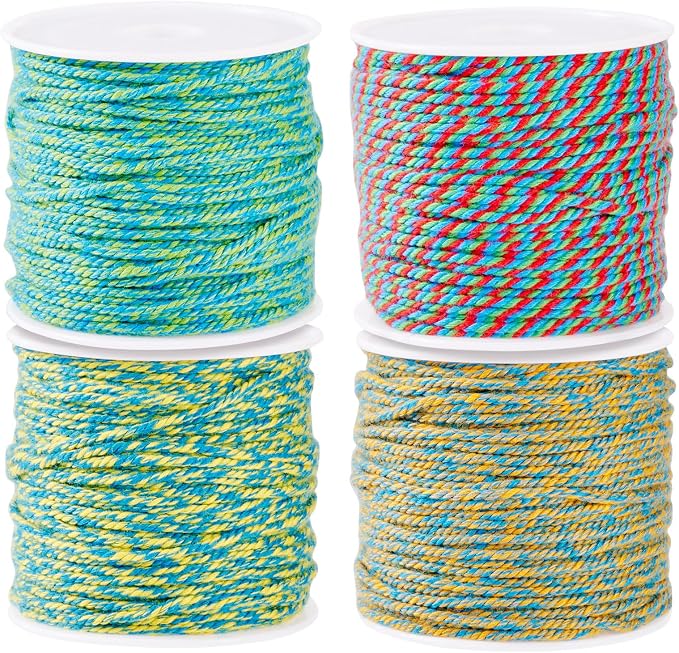 87.3 Yards Braided Beading Thread Cord String 1.2mm Colorful Macrame Craft by Sparkeads