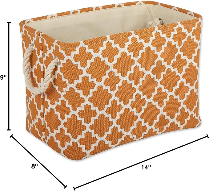 DII Polyester Container with Handles, Lattice Storage Bin, Pumpkin Spice - Image 10