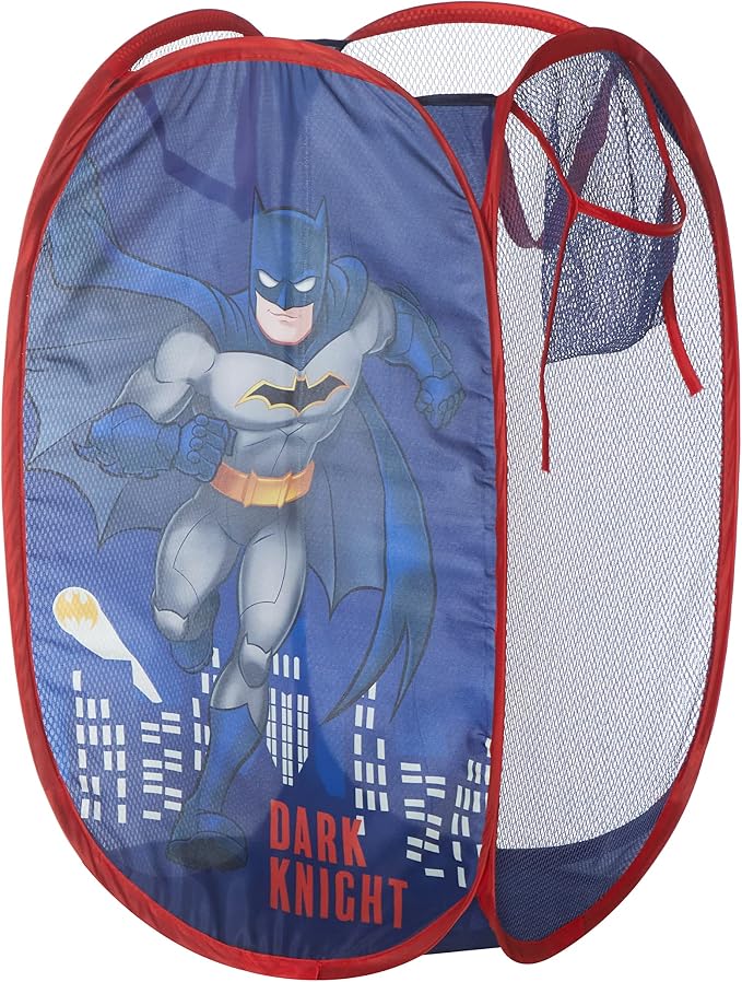 Batman Pop-Up Hamper with Durable Carry Handles, Kids Laundry & Room Storage by IdeaNuovaCharacterShop