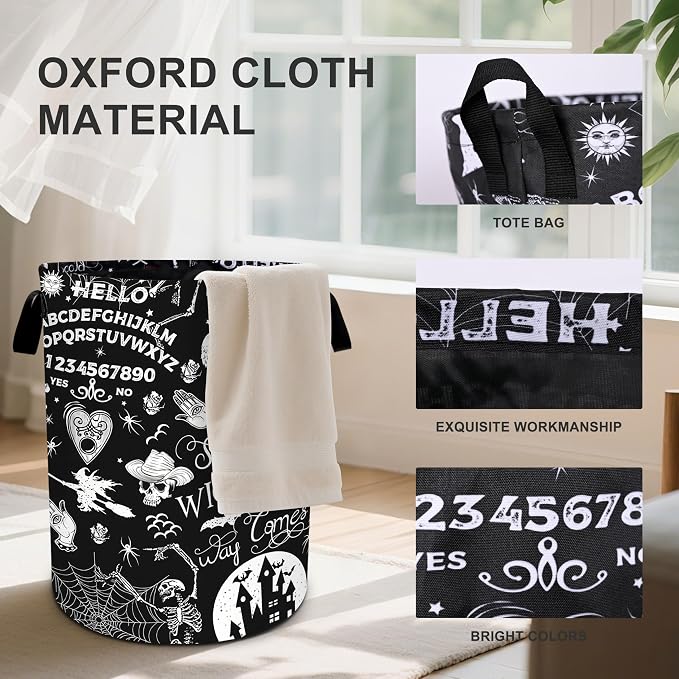 Halloween Black Laundry Basket Foldable Oxford Cloth Tote Bag Laundry Hamper - Image 2