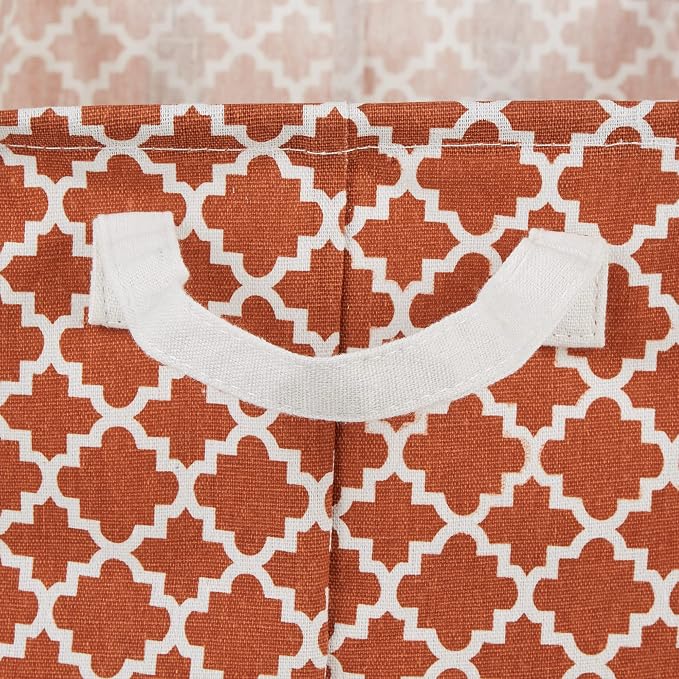 DII Laundy Collection, PE Coated Collapsible Bin, Cinnamon Lattice, Laundry - Image 3
