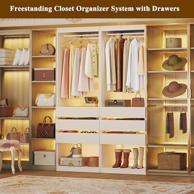 Freestanding Closet System Set of 2, 4FT Closet Organizer System - Image 4