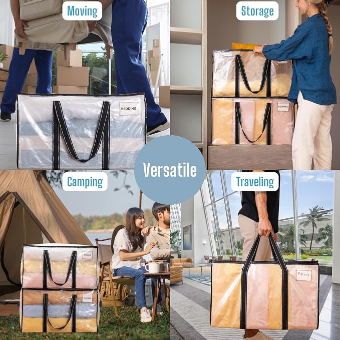 VENO 10 Pack Clear Storage Moving Bags, Heavy Duty Storage Bins - Image 6