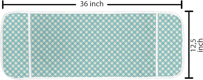 Ambesonne Retro Microwave Oven Cover, Aqua Colored Monochrome Checked Pattern - Image 2
