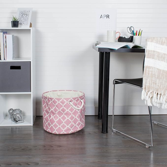 DII Polyester Container with Handles, Lattice Storage Bin, Large Round - Image 6