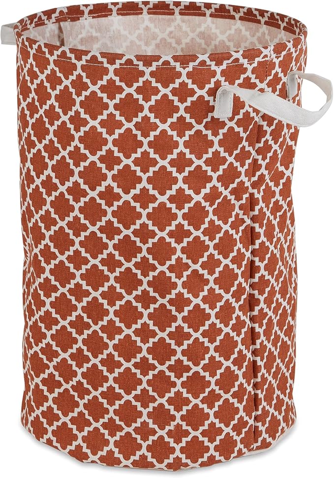 DII Laundy Collection, PE Coated Collapsible Bin, Cinnamon Lattice, Laundry by DII
