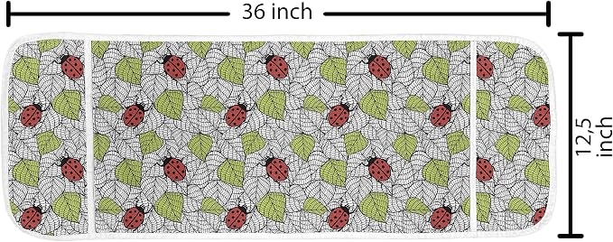 Ambesonne Ladybugs Microwave Oven Cover, Ecological Fresh Leaves and Ladybugs - Image 2