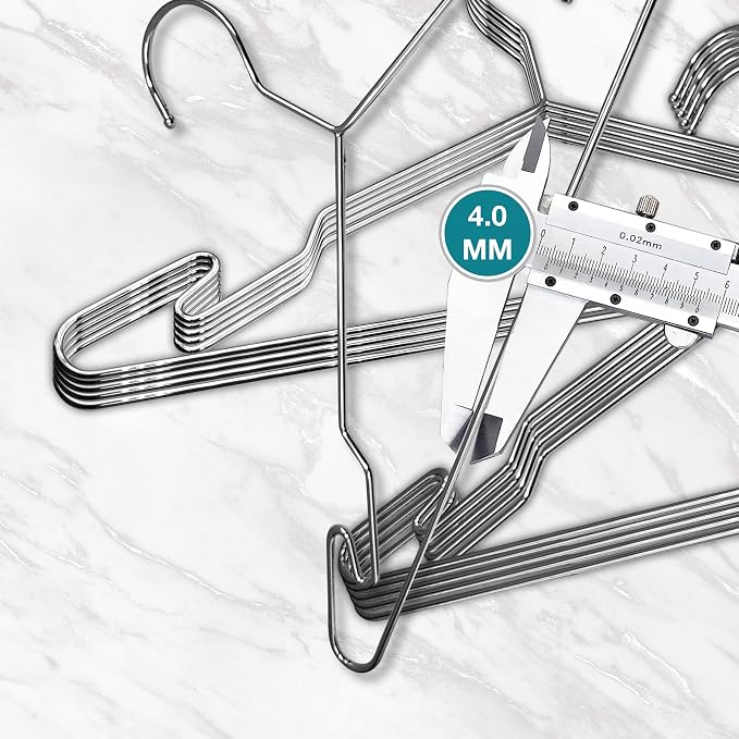 Heavy Duty Metal Hangers with Unique Hook Design Durable & Sturdy Coat Hangers - Image 3