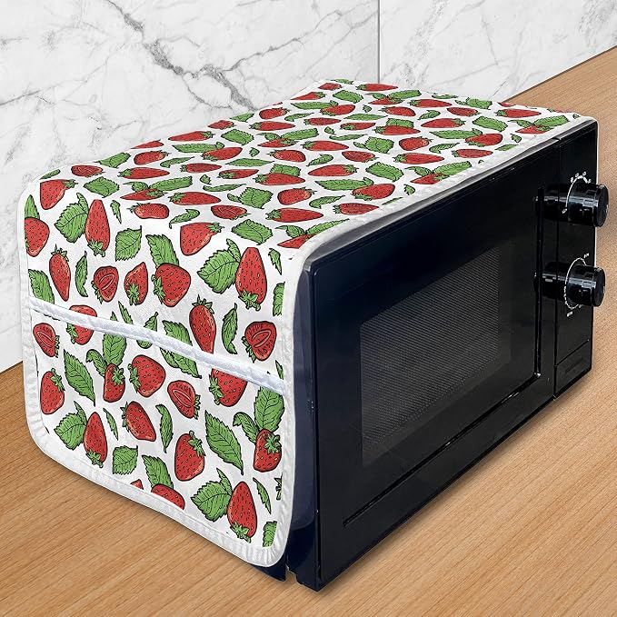 Ambesonne Fruit Microwave Oven Cover, Juicy Strawberries by Ambesonne