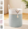 Tall Laundry Basket with Handles, 53L Portable Dirty Clothes Hamper, Boho by SunNewt