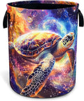 Sea Turtle Laundry Basket Galaxy Space Foldable Waterproof Oxford Cloth Funny by NUTAINLA