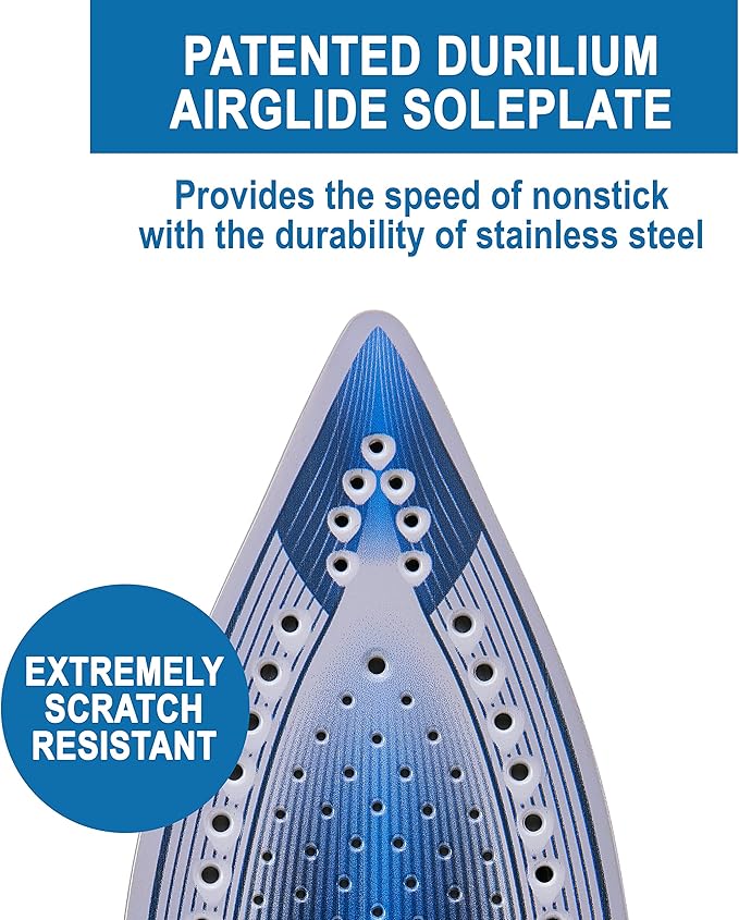 T-Fal Ultraglide Steam Iron for Clothes Durilium Soleplate, Precision Tip - Image 3