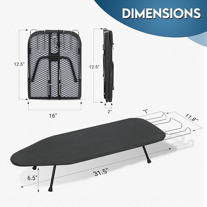 LOFTEY Small Tabletop Ironing Board, Foldable Compact Ironing Board - Image 2