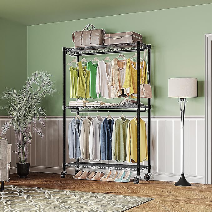 Heavy Duty Garment Rack with Wheels, H2 Plus Rolling Clothing Rack - Image 7