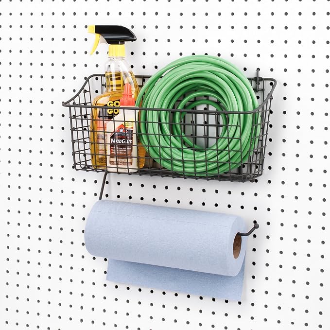 Spectrum Diversified Pegboard/Wall Mount Basket and Paper Towel Holder - Image 9