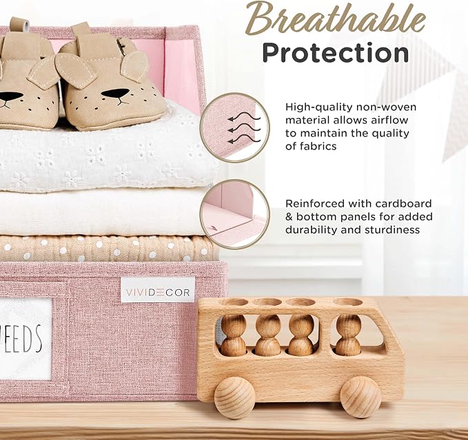 Closet Bins for Organization – 12x12x10 Foldable Boxes for Clothes, Fabric - Image 3