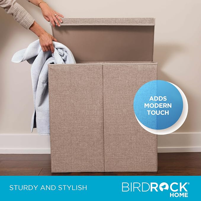 BIRDROCK HOME Double Laundry Hamper - Image 4