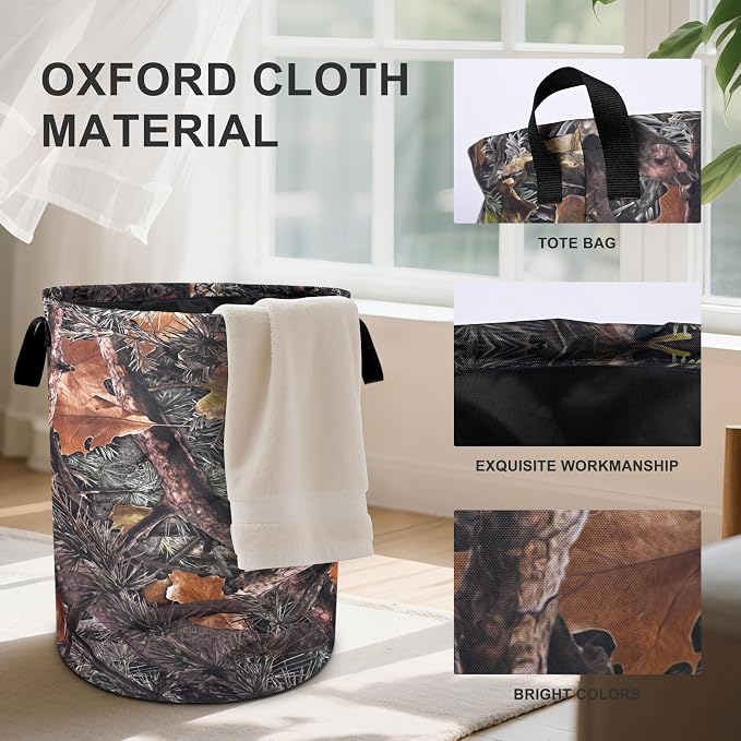 Camo Camouflage Laundry Basket Foldable Oxford Cloth Tote Bag Laundry Hamper - Image 2