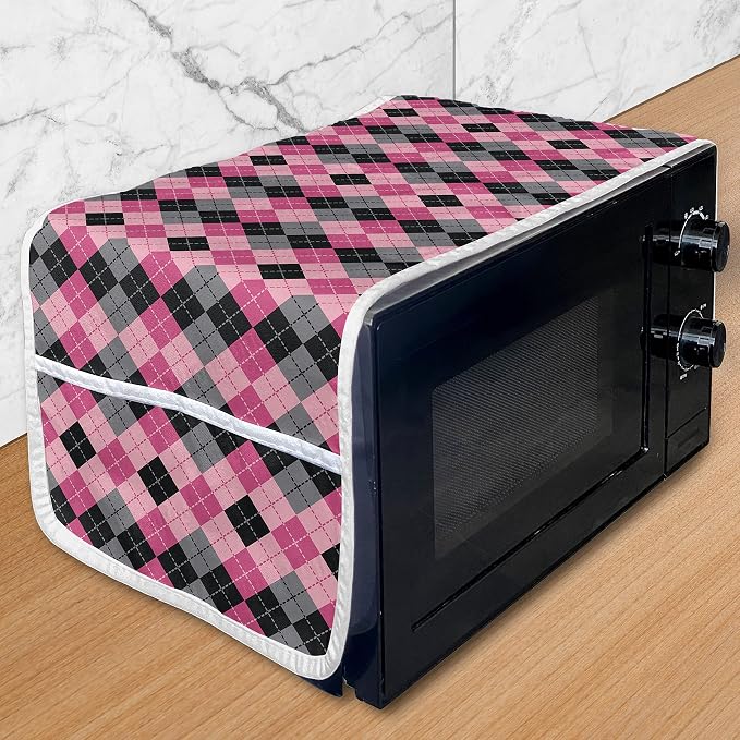 Ambesonne Abstract Microwave Oven Cover, Argyle Motif by Ambesonne