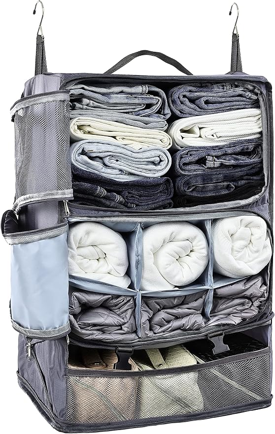 ELEZAY Hanging Packing Cubes Portable Closet 3-Shelf Travel Collapsible by ELEZAY