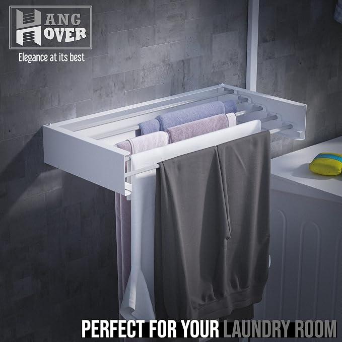 TCO ADVENTURES Wall Mounted Foldable Drying Rack 27.5" Elegant Matte Invisible - Image 6
