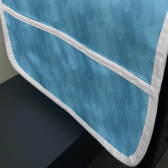 Ambesonne Nautical Microwave Oven Cover, Horizontally Flowing Waves Curves in - Image 3