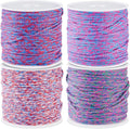 4 Rolls Braided Cotton Cord Purple Thin Macrame Thread 1.2 mm Twisted Beading by Sparkeads