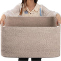 OIAHOMY 75L Large Woven Cotton Rope Storage Basket by MasterofSpaceOptimization