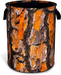 Tree Stump Laundry Basket Wood Grain Bark Texture Foldable Oxford Cloth Funny by NUTAINLA