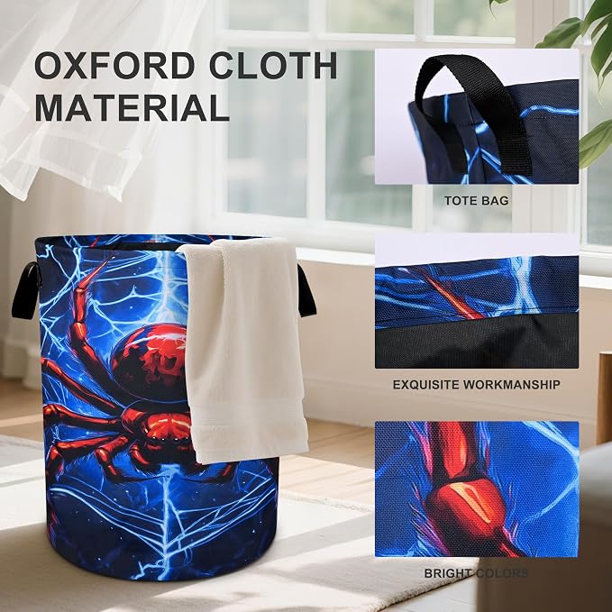 Halloween Web Laundry Basket Foldable Oxford Cloth Tote Bag Laundry Hamper - Image 2