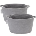 Sea Team 2-Pack Oval Cotton Rope Woven Storage Basket by SeaTeam