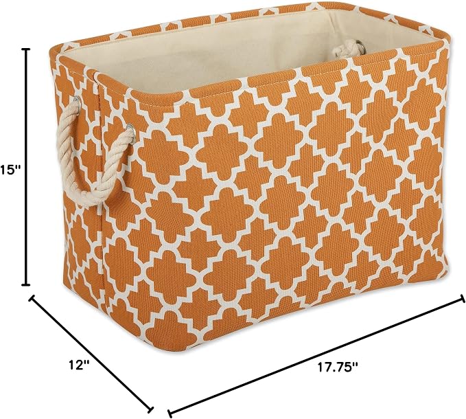 DII Polyester Container with Handles, Lattice Storage Bin, Pumpkin Spice - Image 10