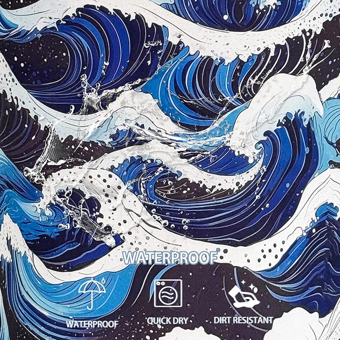Ocean Wave Laundry Basket Sea Waves Foldable Oxford Cloth Funny Tote Bag - Image 4