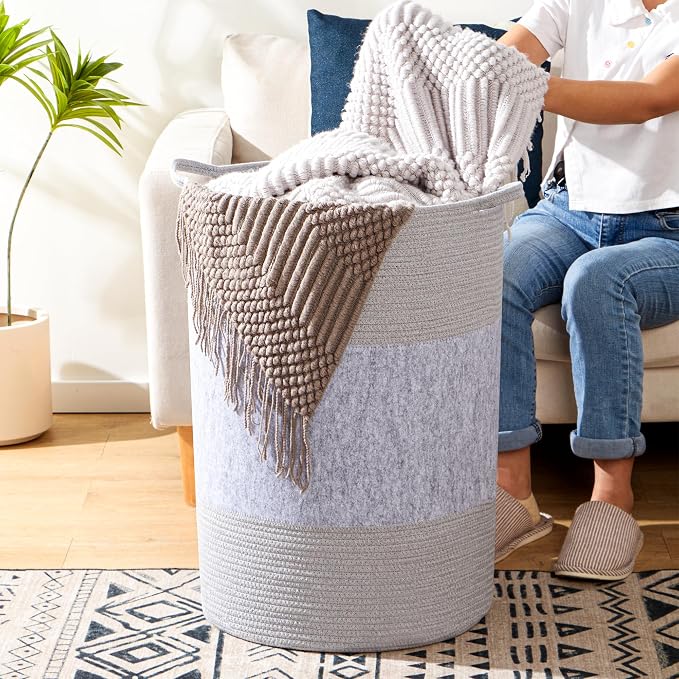 90L Jumbo Laundry Hamper, Tall Baby Nursery Hamper - Image 3