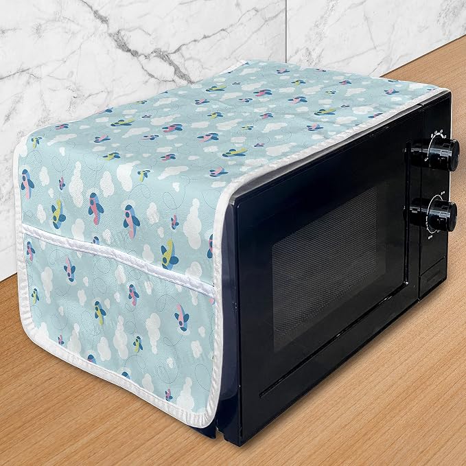 Ambesonne Plane Microwave Oven Cover, Cartoon Style Sky by Ambesonne