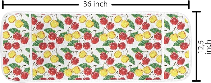 Ambesonne Fruit Microwave Oven Cover, Graphic Colorful Cherries - Image 2