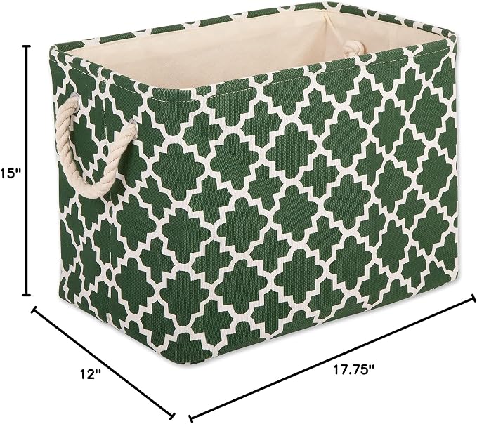 DII Polyester Container with Handles, Lattice Storage Bin, Hunter Green - Image 10