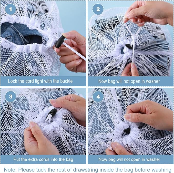 25 Pack Mesh Laundry Drawstring Bags, Laundromat - Image 7