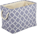 DII Polyester Container with Handles, Lattice Storage Bin, Stonewash Blue by DII