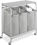 Whitmor 3 Section Rolling Laundry Sorter by Whitmor