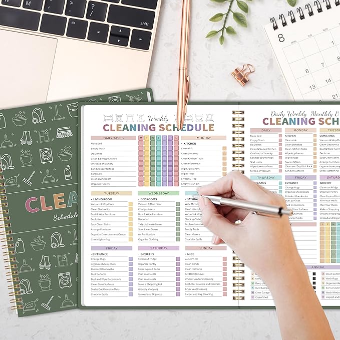 ADHD Cleaning Planner for Adults Women, Cleaning Schedule and Checklist Notebook - Image 5