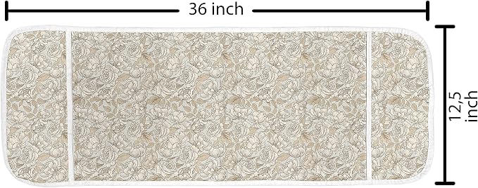 Ambesonne Beige Microwave Oven Cover, Floral Ornamental Pattern - Image 2