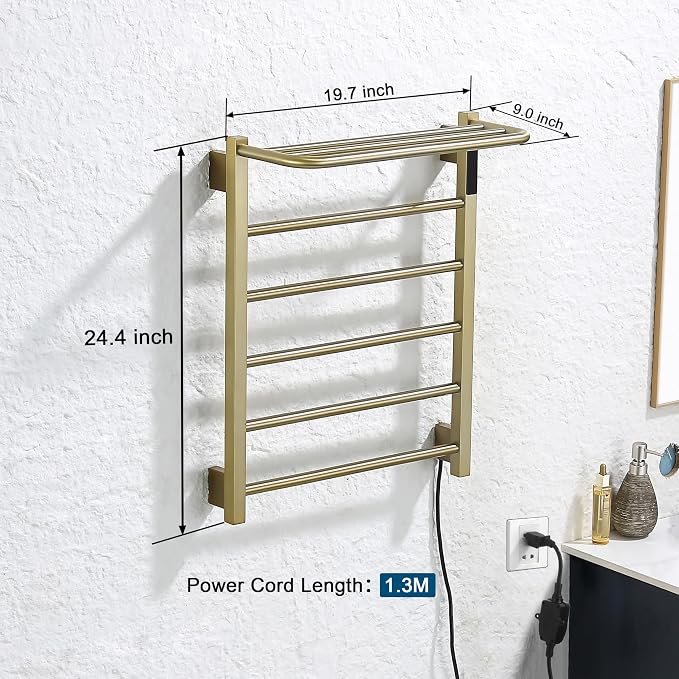 Heated Towel Racks for Bathroom, Hot Towel Warmer 5 Bars - Image 6
