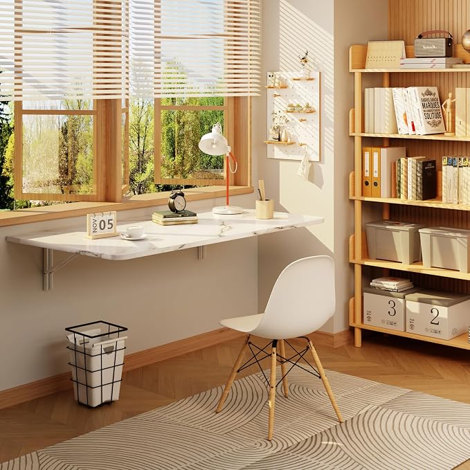 IAE Wall Mounted Floating Foldable Desk, Fold&Floating Design by IAE