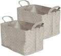 DII Collapsible Waterproof Chevron Laundry, Small Rectangle, Stone/Cream by DII