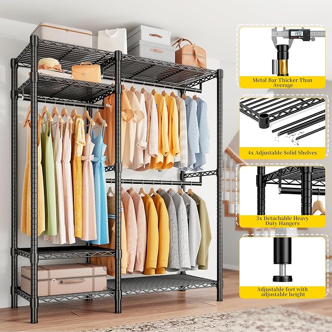 Raybee Clothes Rack Heavy Duty Loads 780LBS Clothing Racks - Image 6
