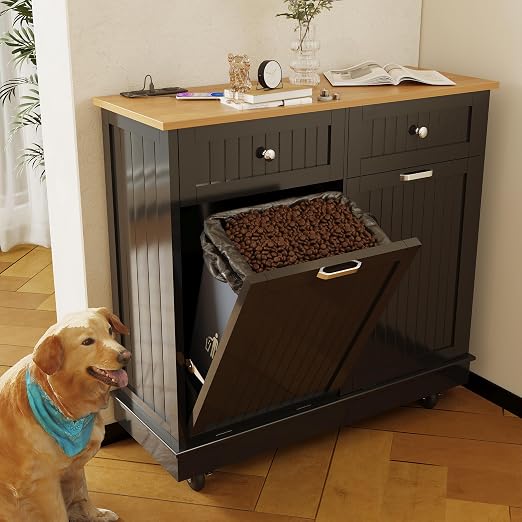 20 Gallon Double Wooden Kitchen Trash Can Cabinet - Image 6